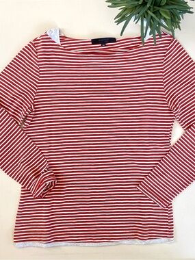 JOSEPH.G - Long Sleeve Red Striped Cotton Shirt